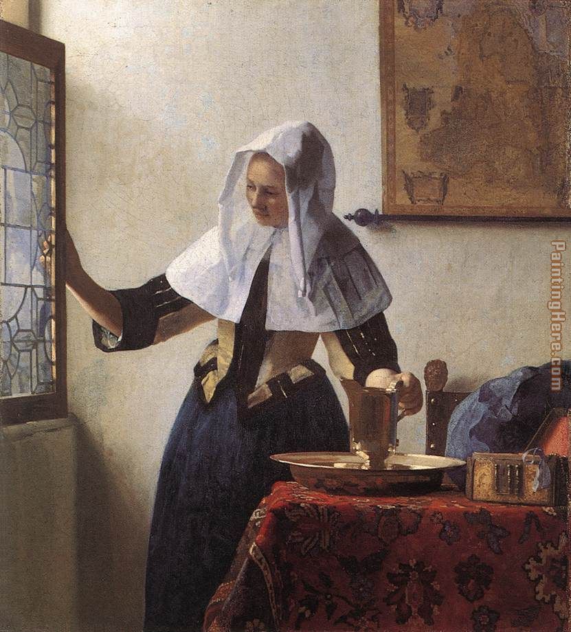 Young Woman with a Water Jug painting - Johannes Vermeer Young Woman with a Water Jug art painting